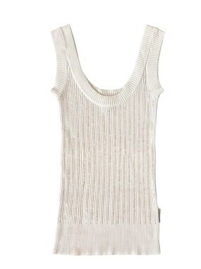 D&G Cream Ribbed Knit Tank